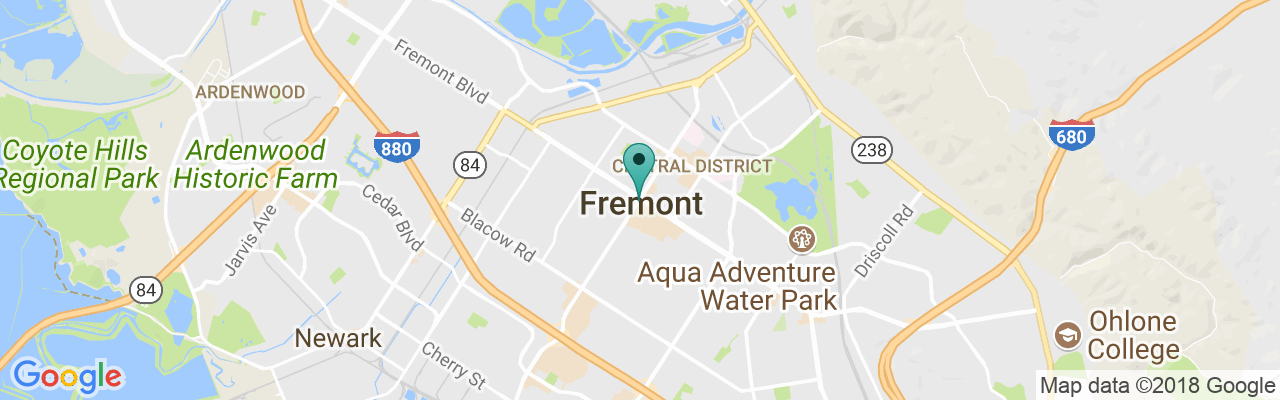 Google Map of Fremont, CA